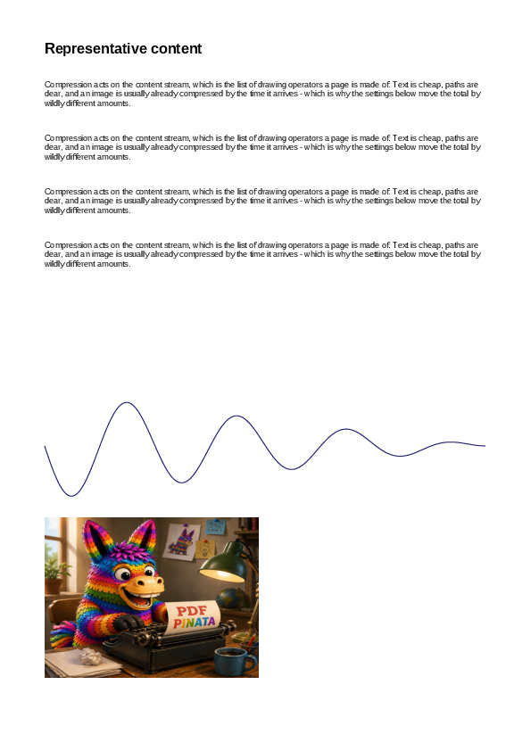 The first page of the Compress demo