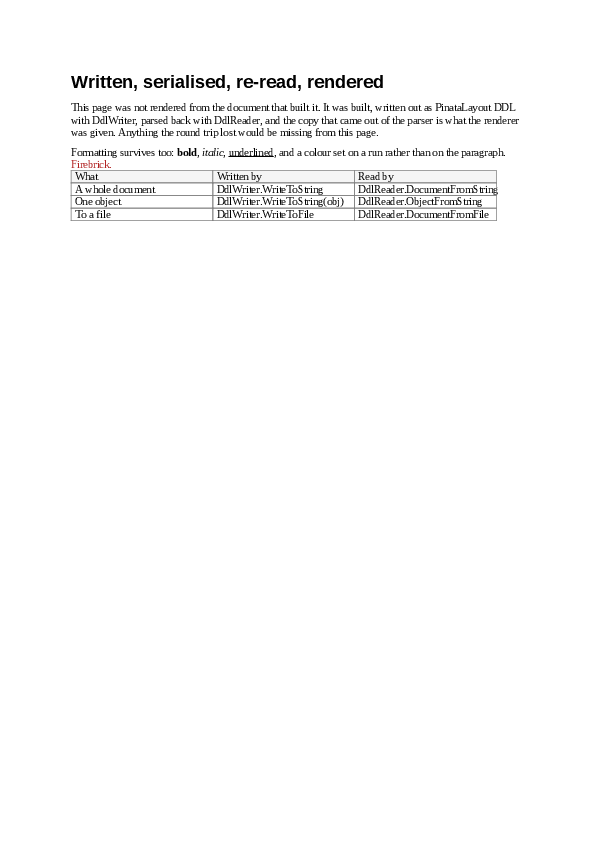 The first page of the Ddl demo