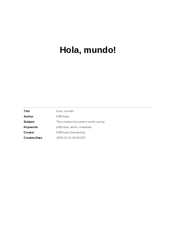 The first page of the HelloWorld demo