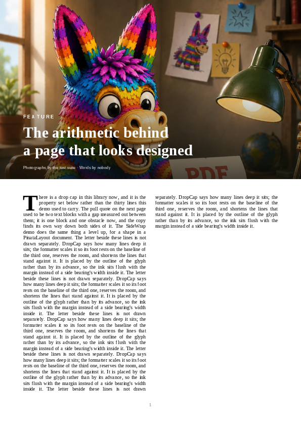 The first page of the Magazine demo