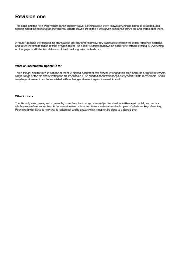 The first page of the Revise demo