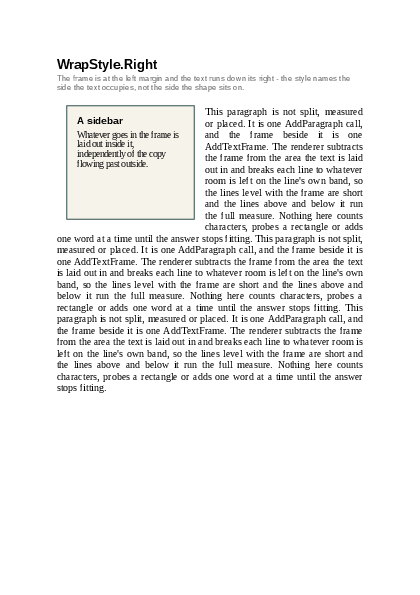 The first page of the SideWrap demo