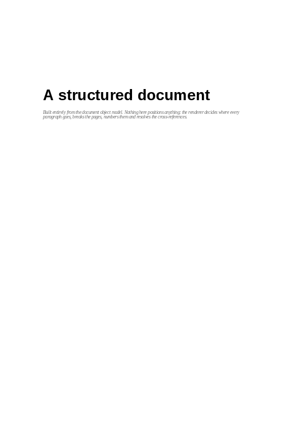 The first page of the Structure demo
